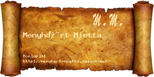 Menyhért Mietta névjegykártya